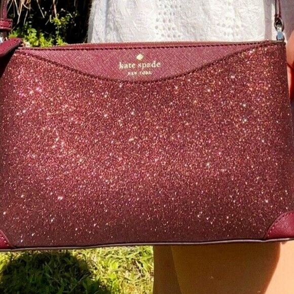 ⭐️HP⭐️ NWT kate spade SPARKLE crossbody burgundy red - Picture 3 of 4